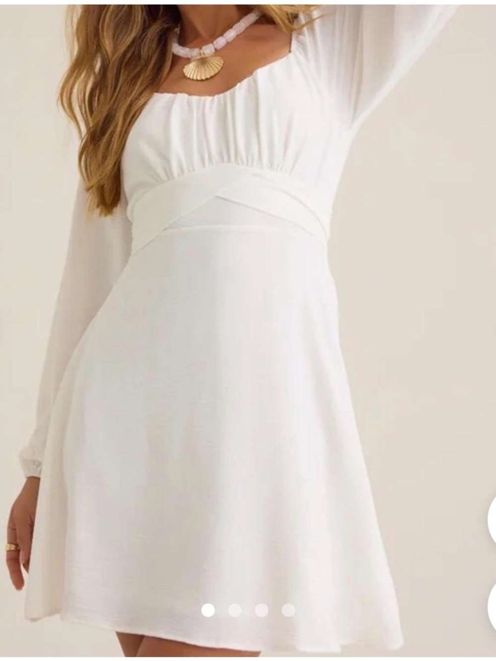 Altar’d State White Long-Sleeve Empire Waist Dress